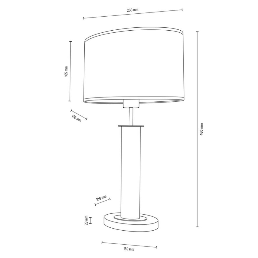 Galda lampa MERCEDES 1xE27/40W/230V 46 cm krēmkrāsa/ozols – FSC sertificēts