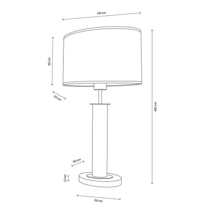 Galda lampa MERCEDES 1xE27/40W/230V 46 cm balta/ozols – FSC sertificēts