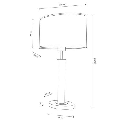 Galda lampa MERCEDES 1xE27/40W/230V 60 cm krēmkrāsa/ozols – FSC sertificēts