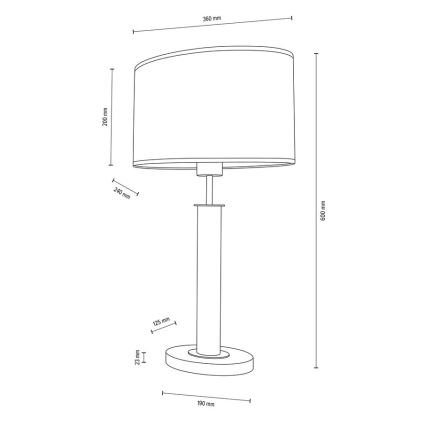 Galda lampa MERCEDES 1xE27/40W/230V 60 cm balta/ozols – FSC sertificēts