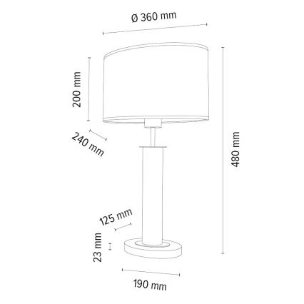 Galda lampa MERCEDES 1xE27/40W/230V 46 cm brūna/ozols – FSC sertificēts