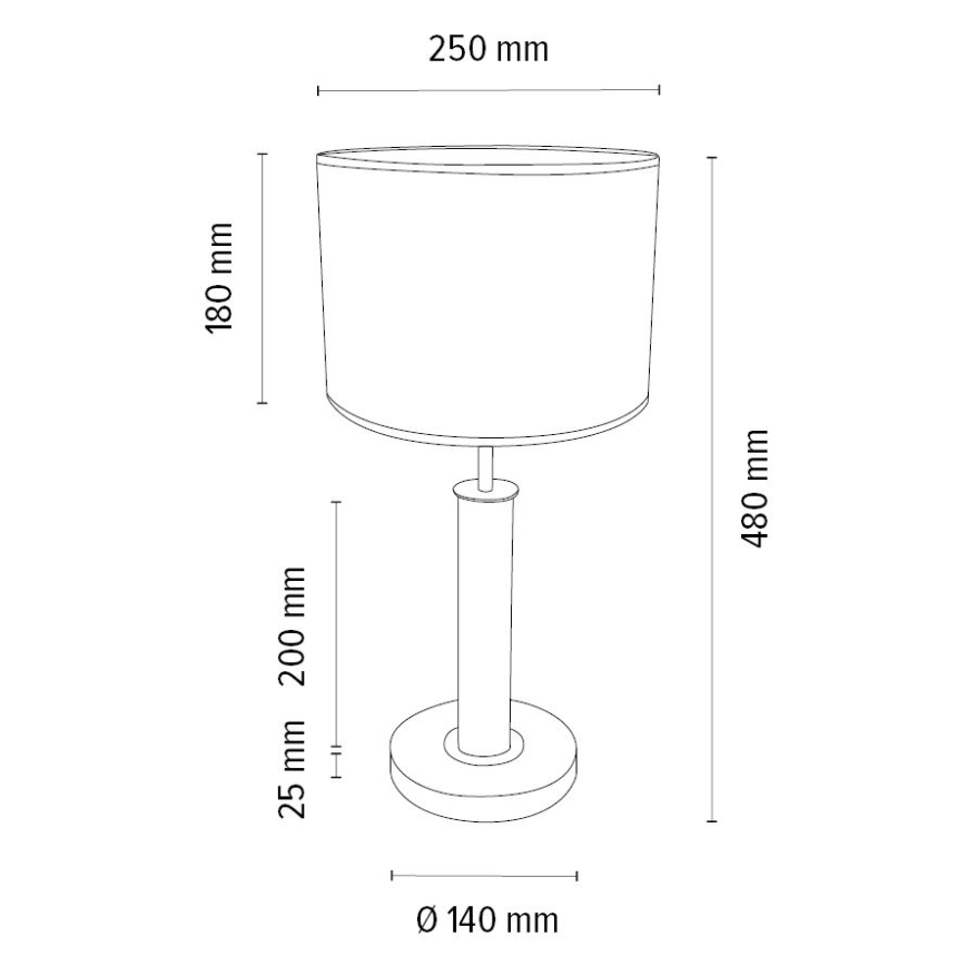 Galda lampa BENITA 1xE27/60W/230V 48 cm brūna/ozols