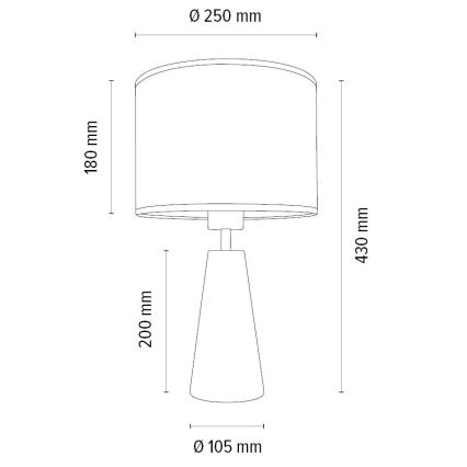 Galda lampa MERCEDES 1xE27/40W/230V d. 43 cm krēmkrāsa/ozols – FSC sertificēts