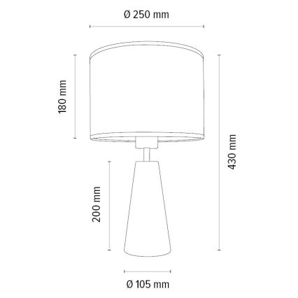 Galda lampa MERCEDES 1xE27/40W/230V d. 43 cm brūna/ozols – FSC sertificēts