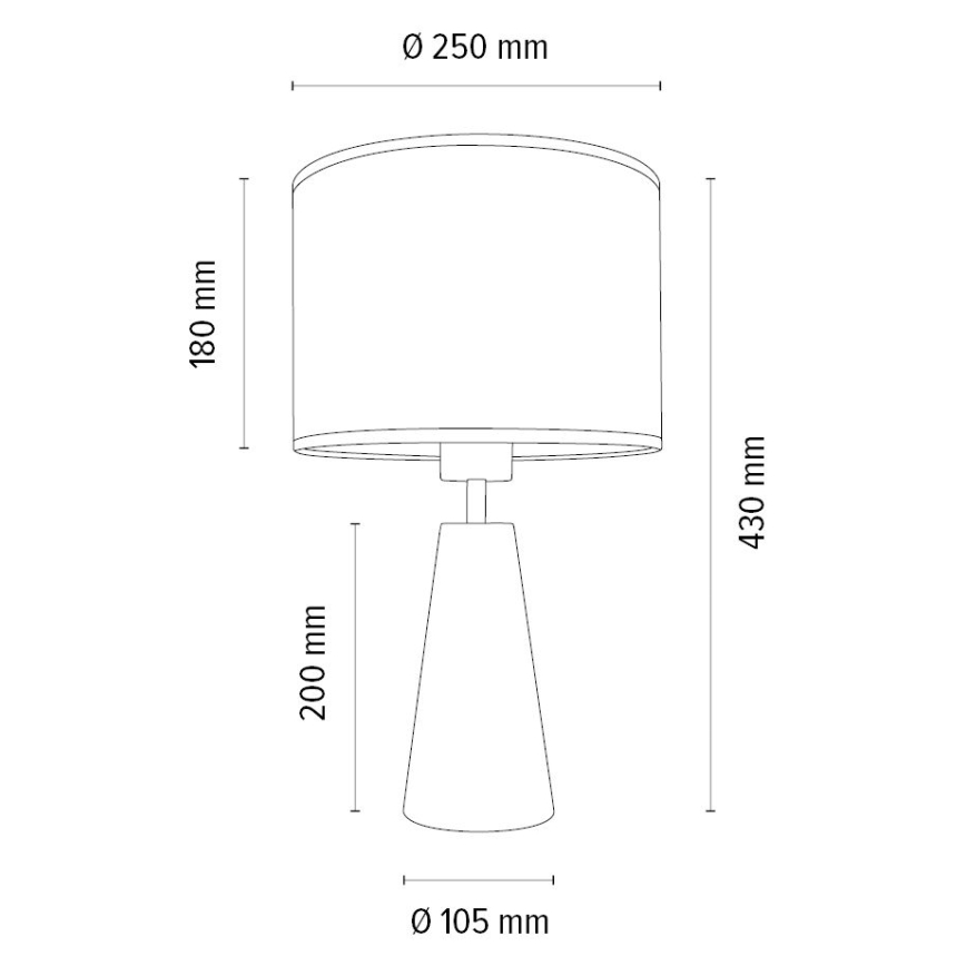 Galda lampa MERCEDES 1xE27/40W/230V d. 43 cm brūna/ozols – FSC sertificēts