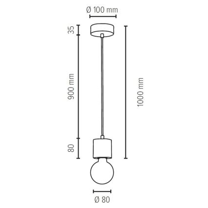 Lustra ar auklu PINO 1xE27/60W/230V priede