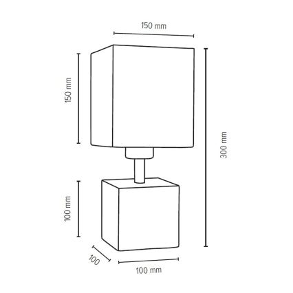 Galda lampa TRONGO SQUARE 1xE27/25W/230V ozols - FSC sertifikāts