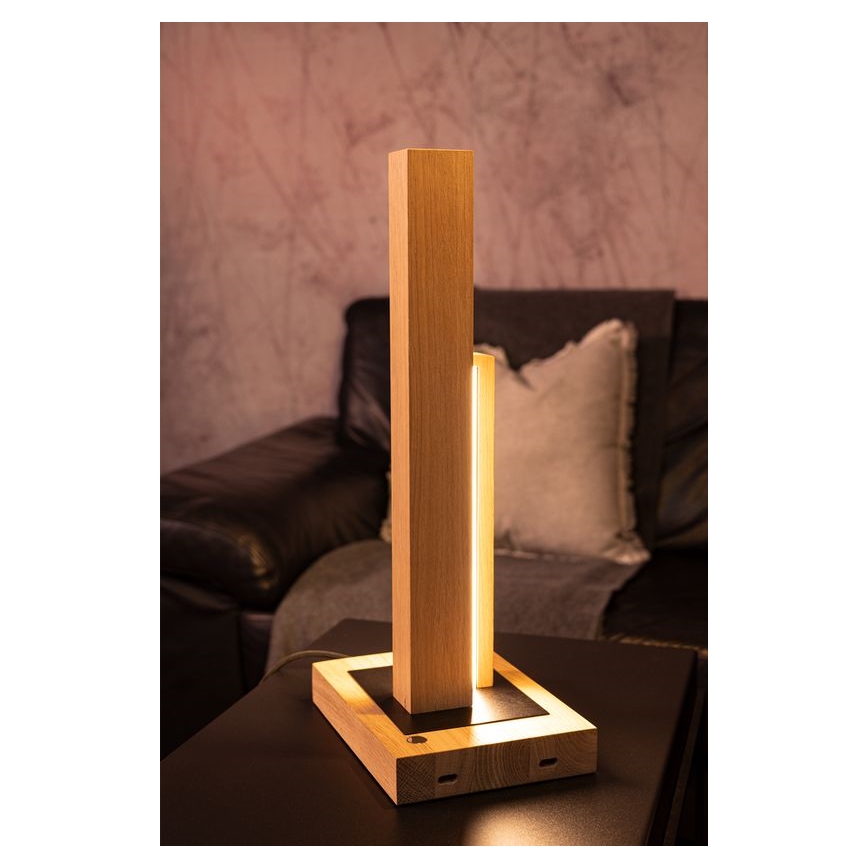 LED Aptumšojama galda lampa SOHO BLACK LED/10W/230V 45 cm ozols – FSC sertificēts