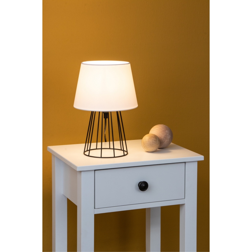 Spot-Light - Galda lampa MANGOO 1xE27/40W/230V balta/melna