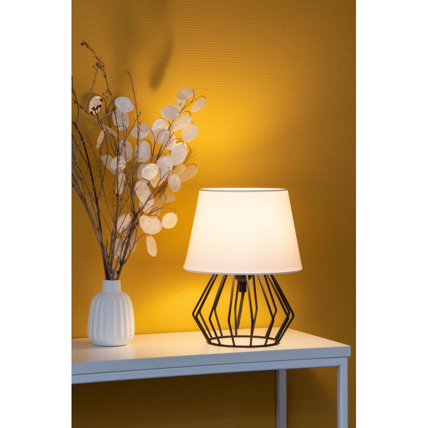Spot-Light - Galda lampa MANGOO 1xE27/40W/230V balta/melna