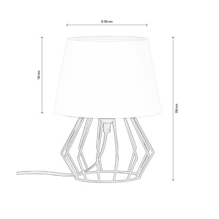 Spot-Light - Galda lampa MANGOO 1xE27/40W/230V balta/melna - FSC sertifikāts