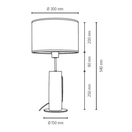 Galda lampa PINO 1xE27/40W/230V priede - FSC sertifikāts