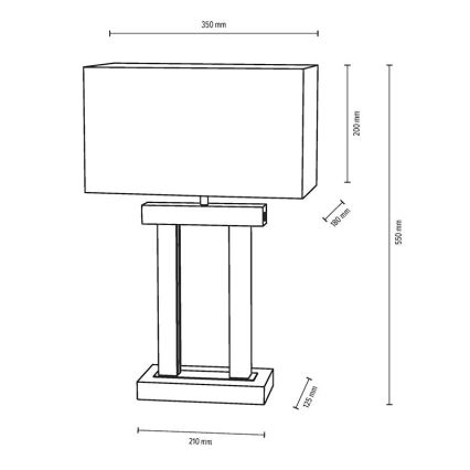 LED Aptumšojama galda lampa HAKON 1xE27/40W+2xLED/7,5W/230V 55 cm ozols – FSC sertificēts