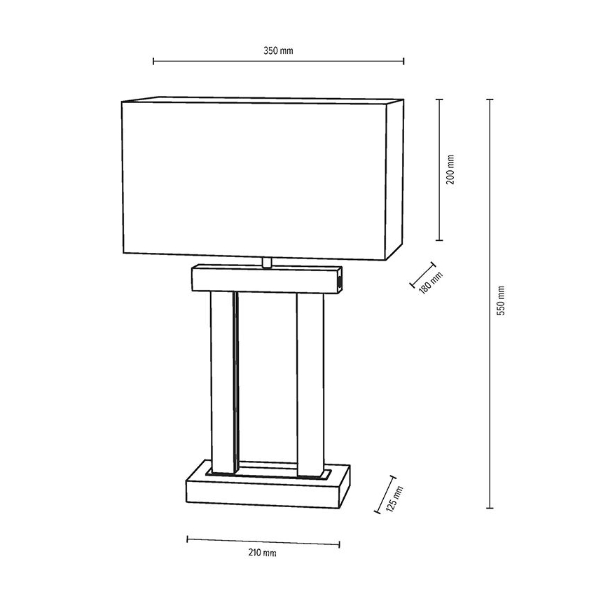 LED Aptumšojama galda lampa HAKON 1xE27/40W+2xLED/7,5W/230V 55 cm ozols – FSC sertificēts