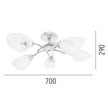 Virsapmetuma lustra VILETTA 5xE27/60W/230V