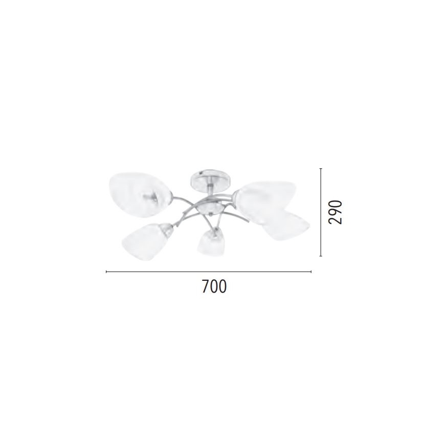 Virsapmetuma lustra VILETTA 5xE27/60W/230V