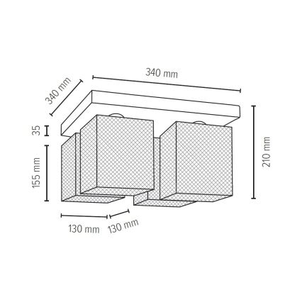 Griestu lampa NORMAN WOOD 4xE27/25W/230V bērzs - FSC sertifikāts