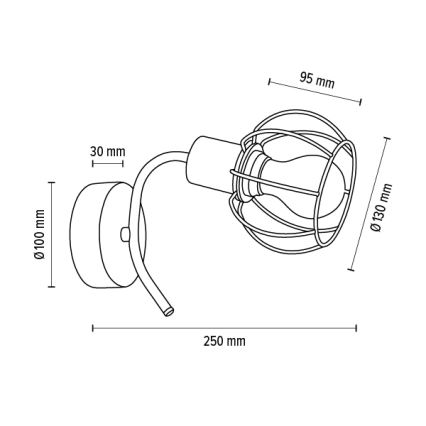 Sienas lampa VIVIANE 1xE27/60W/230V ozolkoka - FSC sertifikāts