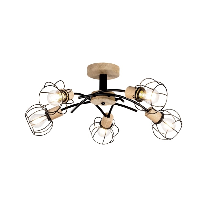 Piestiprināms griestu lustrs VIVIANE 5xE27/60W/230V, ozols