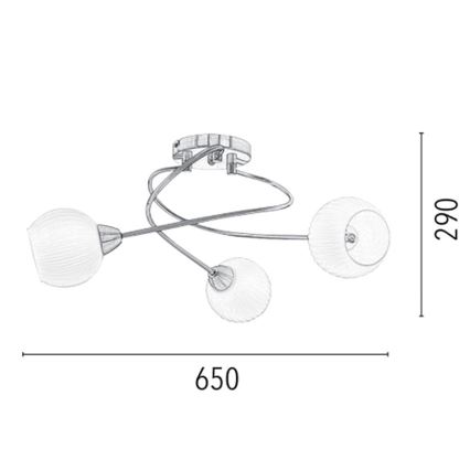 Virsapmetuma lustra PAVIA 3xE27/60W/230V