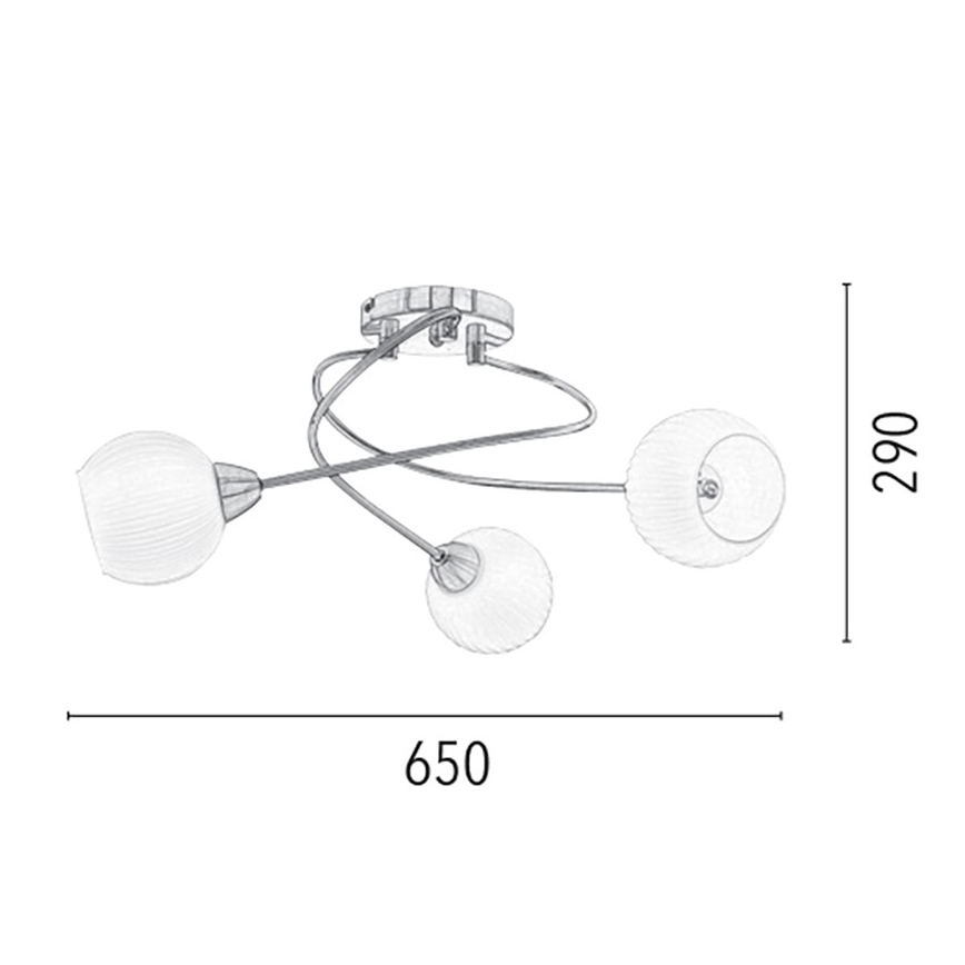 Virsapmetuma lustra PAVIA 3xE27/60W/230V