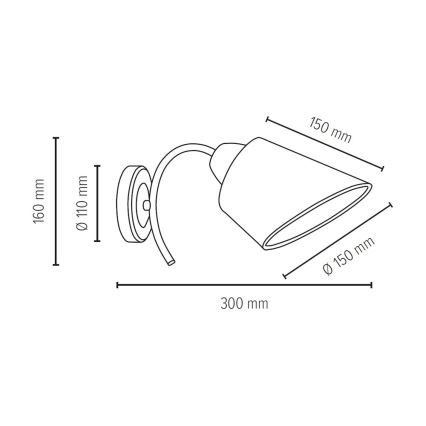 Sienas lampa METTE 1xE27/40W/230V - FSC sertifikāts