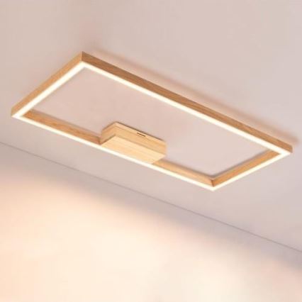 LED Aptumšojama griestu lampa RAMME LED/34W/230V matēts ozols + tālvadības pults
