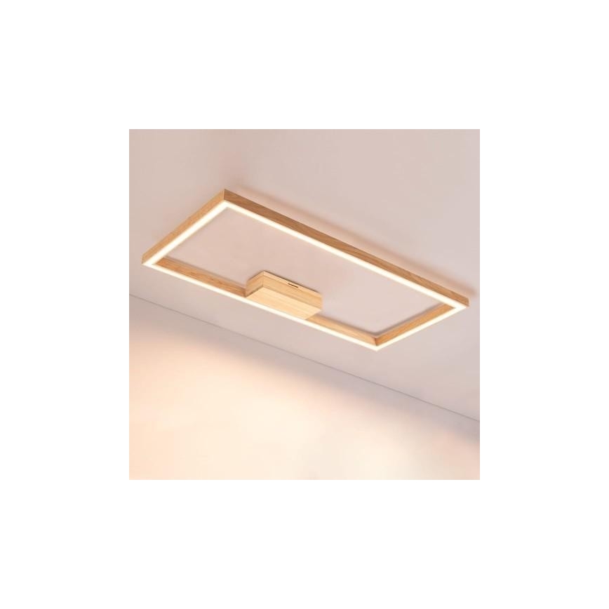 LED Aptumšojama griestu lampa RAMME LED/34W/230V matēts ozols + tālvadības pults