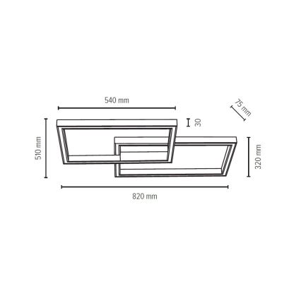 LED Aptumšojama griestu lampa RAMME LED/48W/230V matēts ozols + tālvadības pults