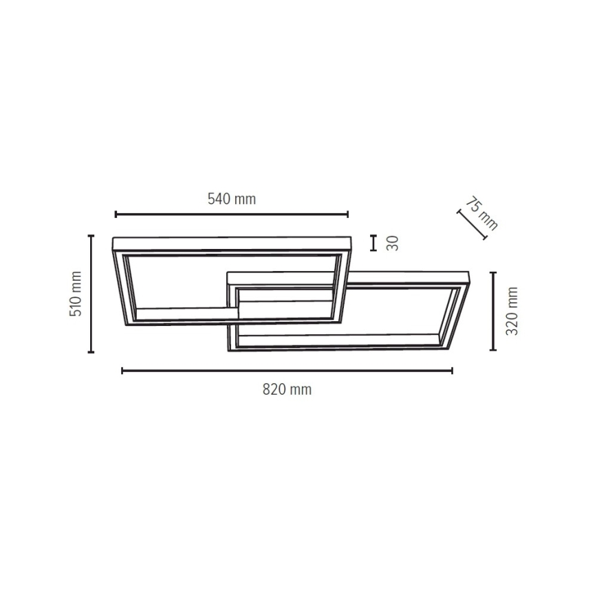 LED Aptumšojama griestu lampa RAMME LED/48W/230V matēts ozols + tālvadības pults