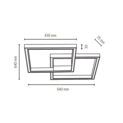 LED Aptumšojams griestu lampa RAMME LED/48W/230V + TP matēts ozolkoks