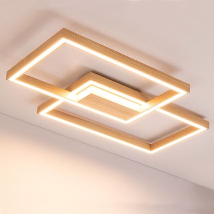 Regulējams LED griestu gaismeklis RAMME LED/48W/230V, matēta ozola apdare + tālvadības pults