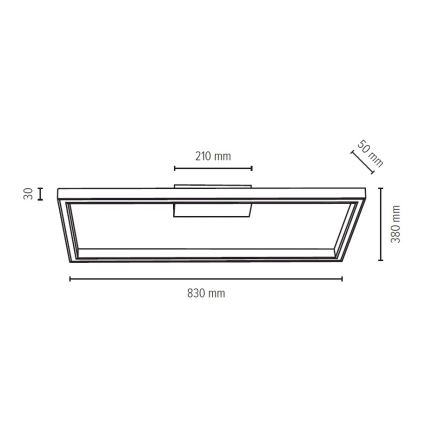 LED Griestu lampa RAMME LED/34W/230V matēts ozols