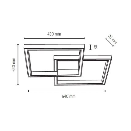 LED Griestu lampa RAMME LED/48W/230V matēts ozolkoks - FSC sertifikāts