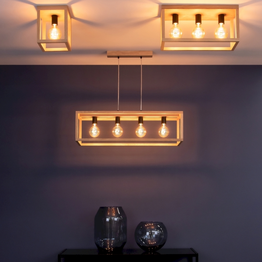 Griestu lampa KAGO 1xE27/60W/230V matēts ozolkoks - FSC sertifikāts