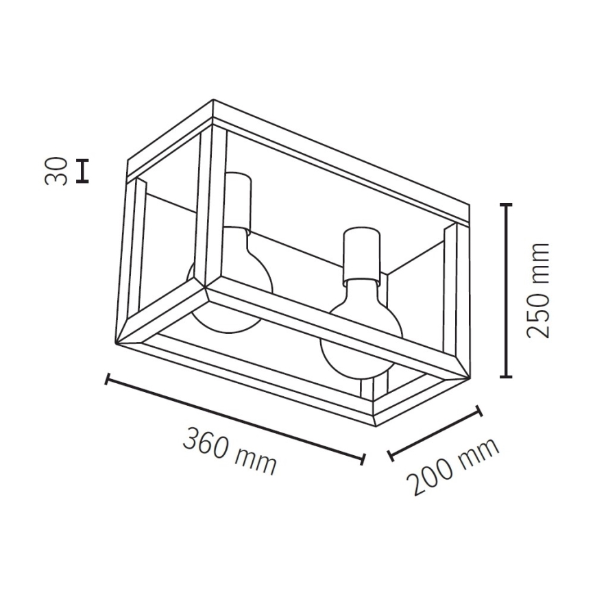 Griestu gaismeklis KAGO 2xE27/60W/230V, matēts ozols