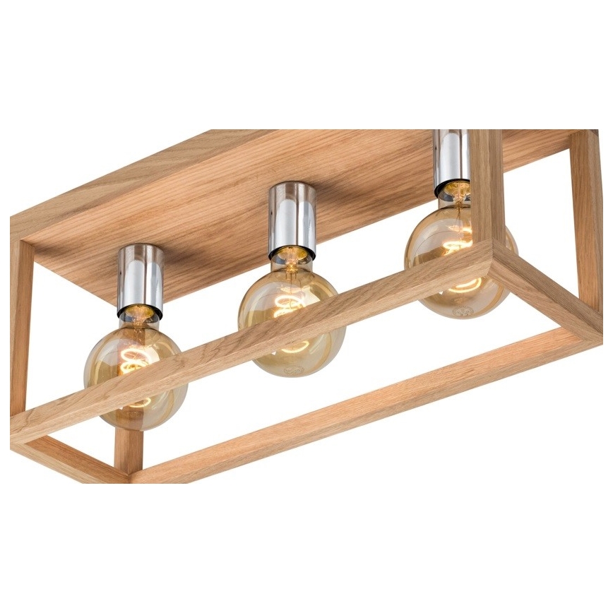 Griestu lampa KAGO 3xE27/60W/230V matēts ozolkoks - FSC sertifikāts