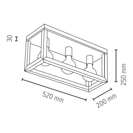 Griestu lampa KAGO 3xE27/60W/230V matēts ozolkoks - FSC sertifikāts