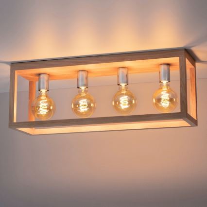 Griestu gaismeklis KAGO 4xE27/60W/230V matēts ozols