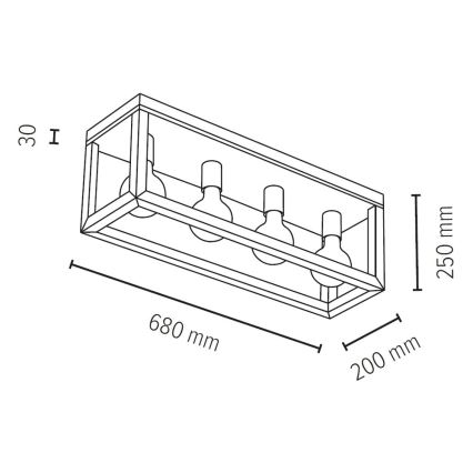 Griestu lampa KAGO 4xE27/60W/230V matēts ozolkoks - FSC sertifikāts