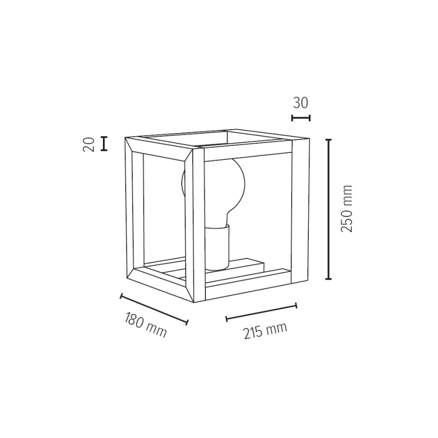 Sienas gaismeklis KAGO 1xE27/60W/230V, ozols