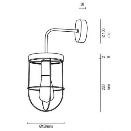 Sienas lampa NETUNO 1xE27/25W/230V ozolkoks - FSC sertifikāts