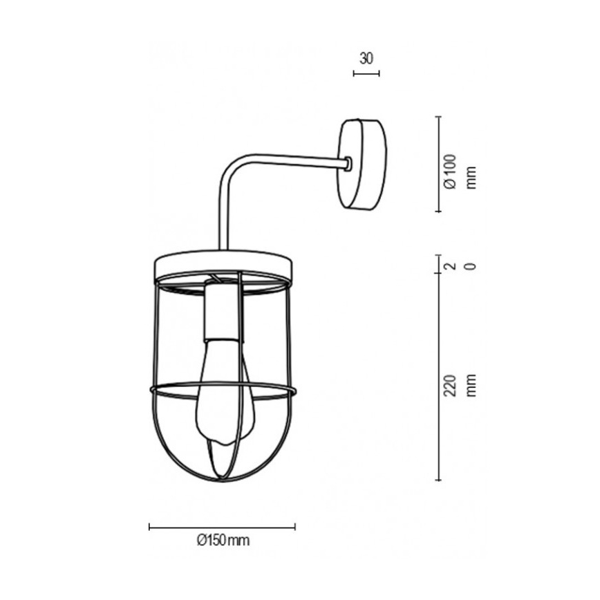 Sienas lampa NETUNO 1xE27/25W/230V ozolkoks - FSC sertifikāts