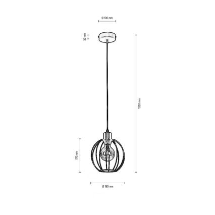 Lustra ar auklu BERIS 1xE27/60W/230V - FSC sertifikāts