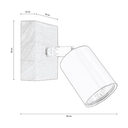 Sienas starmetis MANARA 1xGU10/5W/230V priede - FSC sertifikāts