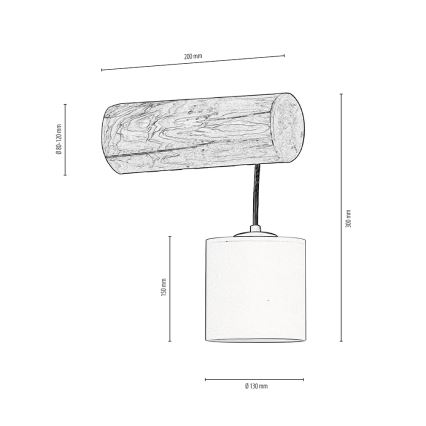 Sienas lampa FORESTA 1xE27/25W/230V priede