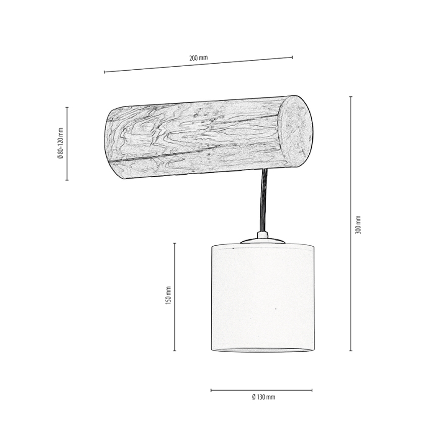 Sienas lampa FORESTA 1xE27/25W/230V priede