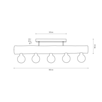 Virsapmetuma lustra TRABO 5xE27/60W/230V priede - FSC sertifikāts