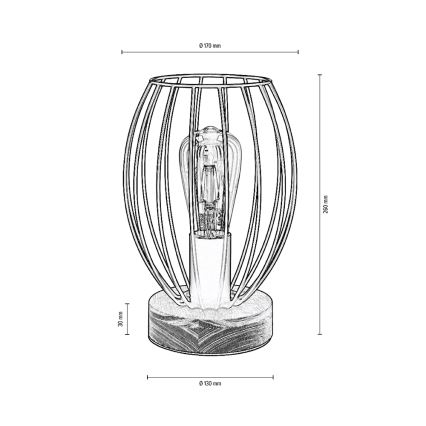 Galda lampa GUNNAR 1xE27/25W/230V ozolkoka - FSC sertifikāts