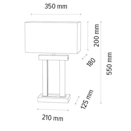 LED Aptumšojama galda lampa HAKON 1xE27/40W+ 2xLED/7,5W/230V 55 cm ozols – FSC sertificēts